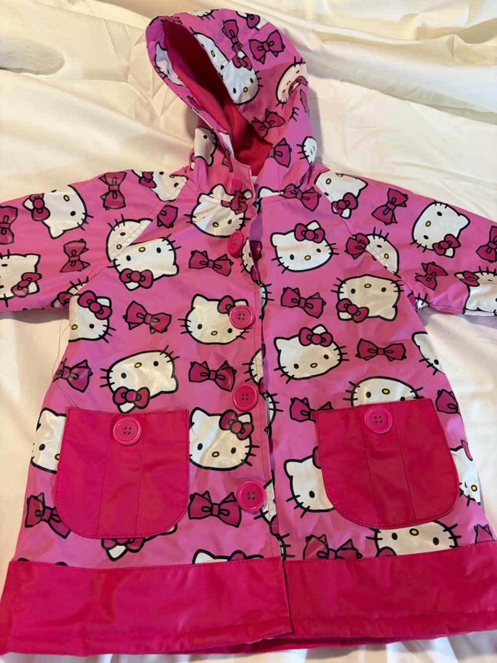 Hello Kitty Western Chief Pink Hooded Kids Raincoat size 3 T